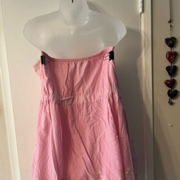 Beautiful Pink Strapless 100% Cotton Dress - Picture 5 of 7